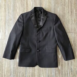 Polo Ralph Lauren Boys Black Tuxedo Jacket Size 7 Like New Lined Two-button